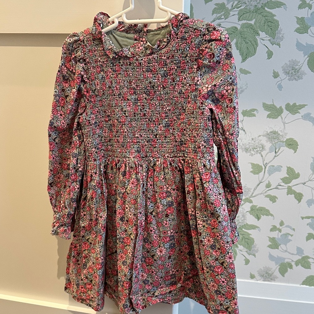 Janie and Jack Pink Floral Smocked Dress